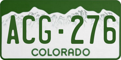 CO license plate ACG276