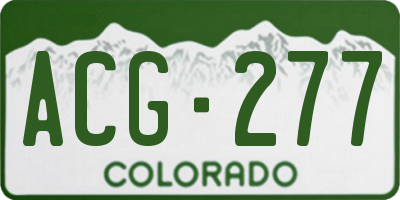 CO license plate ACG277