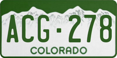 CO license plate ACG278