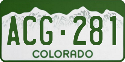 CO license plate ACG281