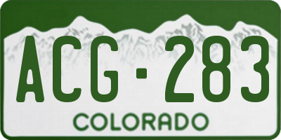 CO license plate ACG283