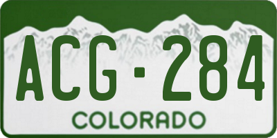 CO license plate ACG284