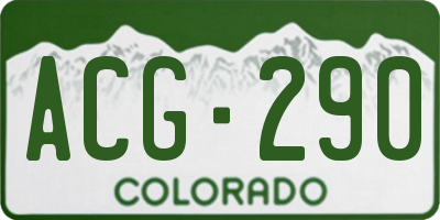 CO license plate ACG290