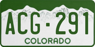 CO license plate ACG291