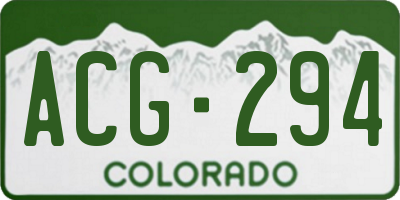 CO license plate ACG294
