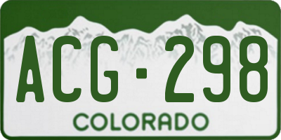 CO license plate ACG298
