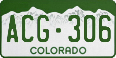 CO license plate ACG306