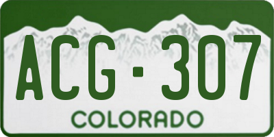 CO license plate ACG307