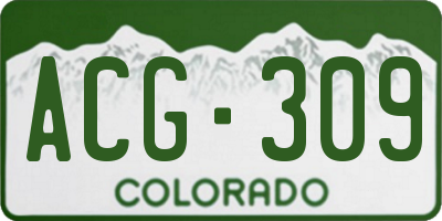 CO license plate ACG309
