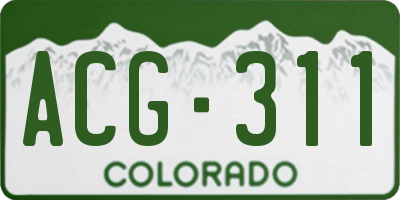 CO license plate ACG311