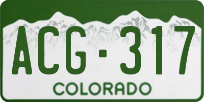 CO license plate ACG317