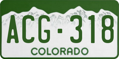 CO license plate ACG318