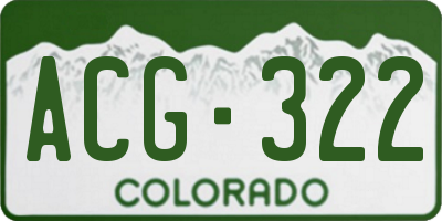 CO license plate ACG322