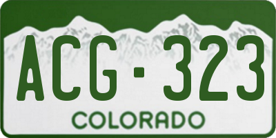 CO license plate ACG323