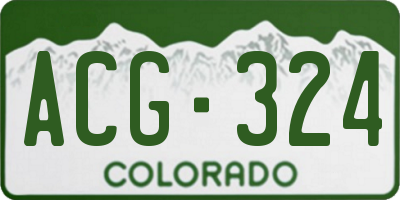 CO license plate ACG324