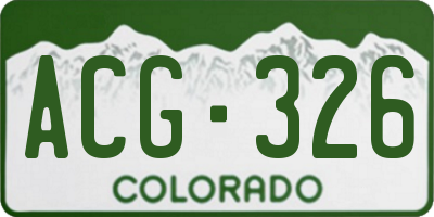 CO license plate ACG326
