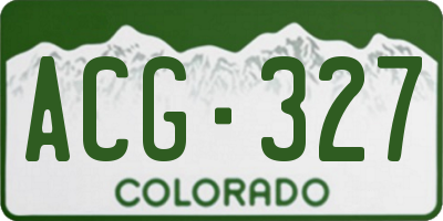 CO license plate ACG327