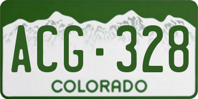 CO license plate ACG328