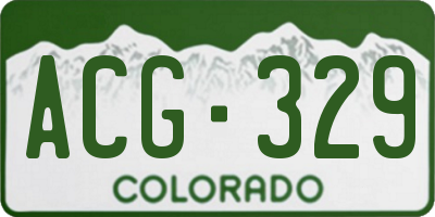 CO license plate ACG329