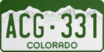 CO license plate ACG331