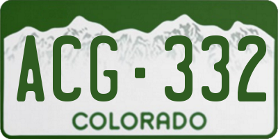 CO license plate ACG332