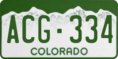 CO license plate ACG334