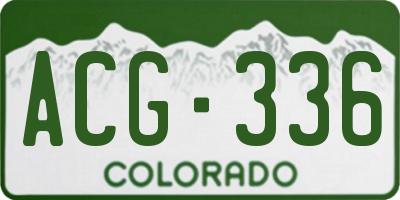 CO license plate ACG336
