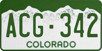 CO license plate ACG342