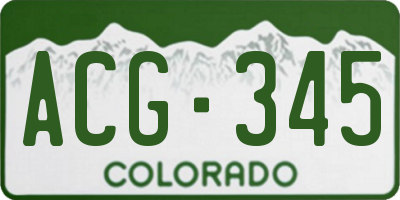 CO license plate ACG345