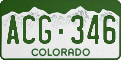 CO license plate ACG346