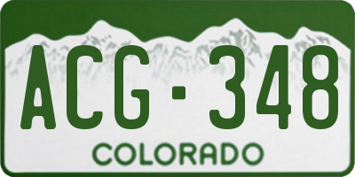 CO license plate ACG348