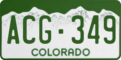 CO license plate ACG349