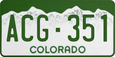 CO license plate ACG351