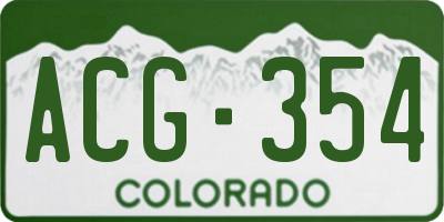 CO license plate ACG354