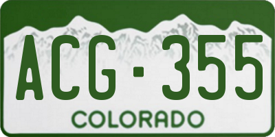 CO license plate ACG355