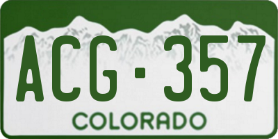 CO license plate ACG357