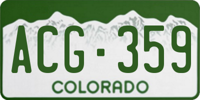 CO license plate ACG359
