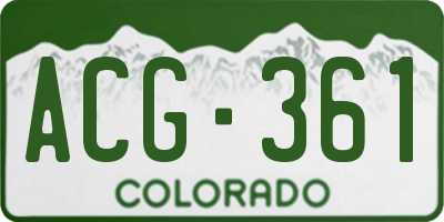 CO license plate ACG361