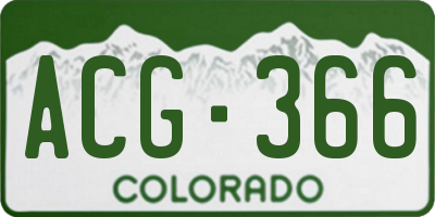 CO license plate ACG366