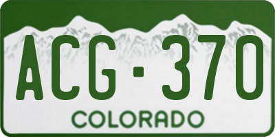 CO license plate ACG370