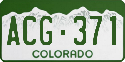 CO license plate ACG371