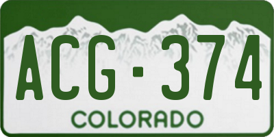 CO license plate ACG374