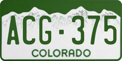 CO license plate ACG375