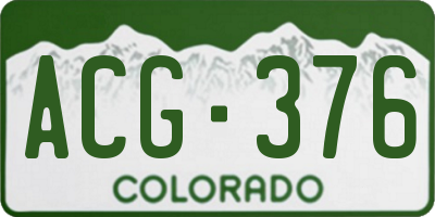 CO license plate ACG376