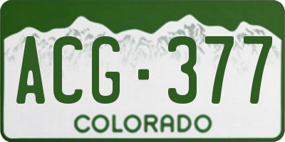 CO license plate ACG377