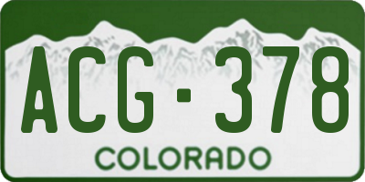 CO license plate ACG378