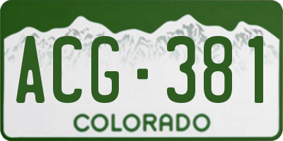 CO license plate ACG381