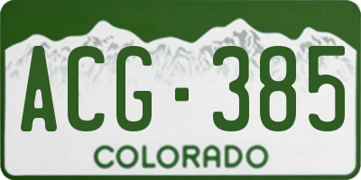 CO license plate ACG385