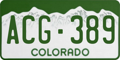 CO license plate ACG389