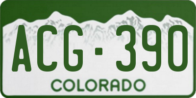 CO license plate ACG390